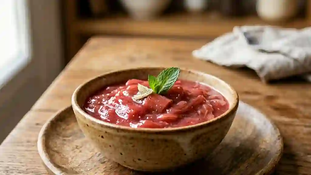 Compote de rhubarbe fondante à la vanille - Photo de présentation