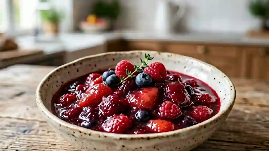 Compotée fondante de fruits rouges acidulés - Photo de présentation