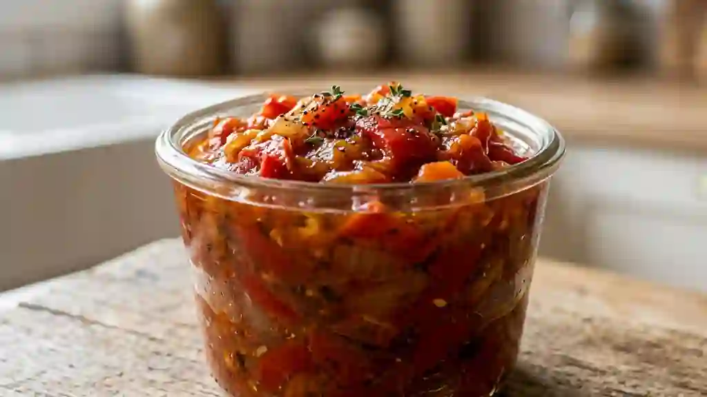 Compotée fondante poivrons tomates au balsamique - Photo de présentation