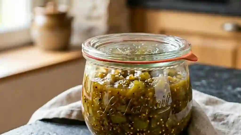 Relish de tomates vertes acidulé et piquant - Photo de présentation