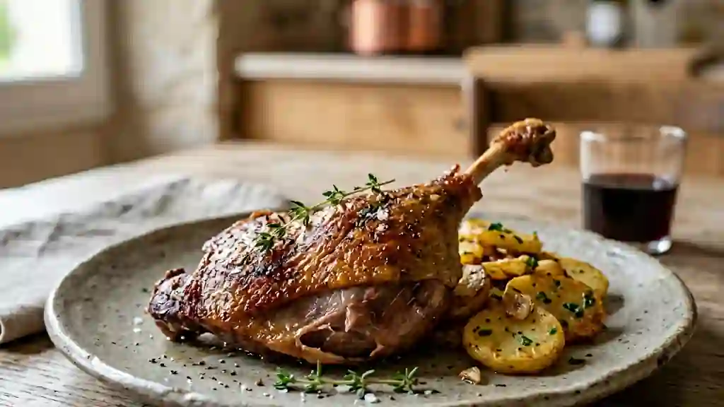 Cuisses de canard confites au thym et laurier - Photo de présentation