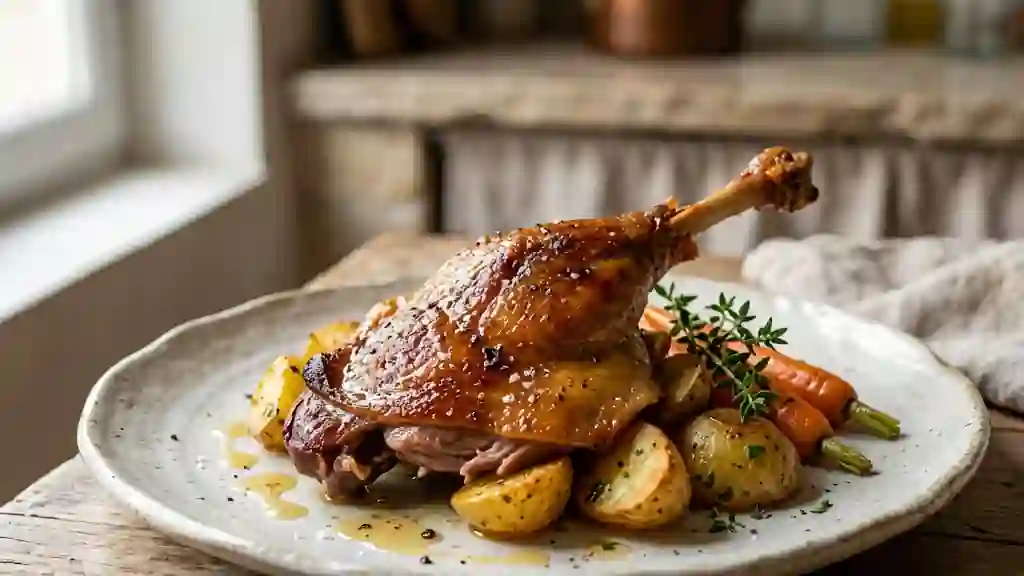 Cuisses de canard confites à la peau craquante - Photo de présentation