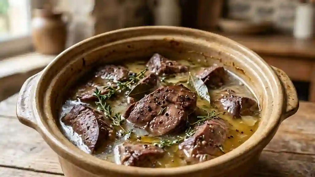 Foie de porc confit, fondant et aromatique - Photo de présentation