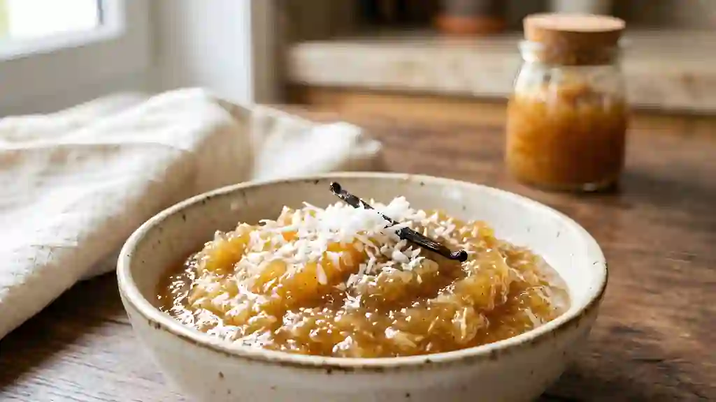 Confiture de coco onctueuse à la vanille - Photo de présentation