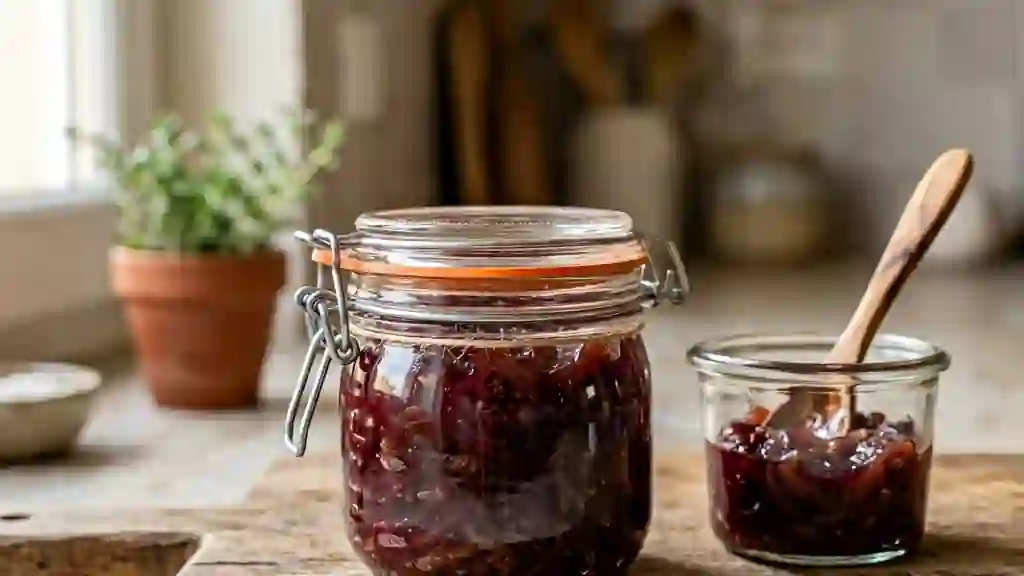 Confit d'oignons caramélisé au Beaujolais - Photo de présentation