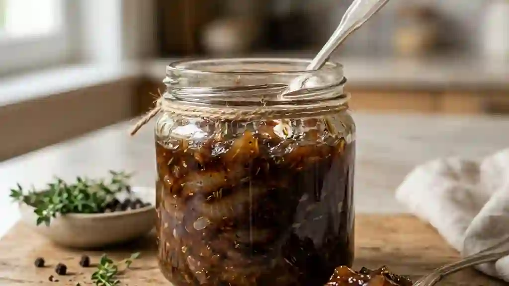 Confit d'oignons fondant au vinaigre balsamique - Photo de présentation