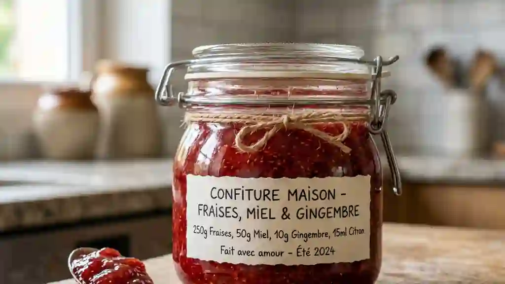 Fraise fondante au miel et gingembre frais - Photo de présentation