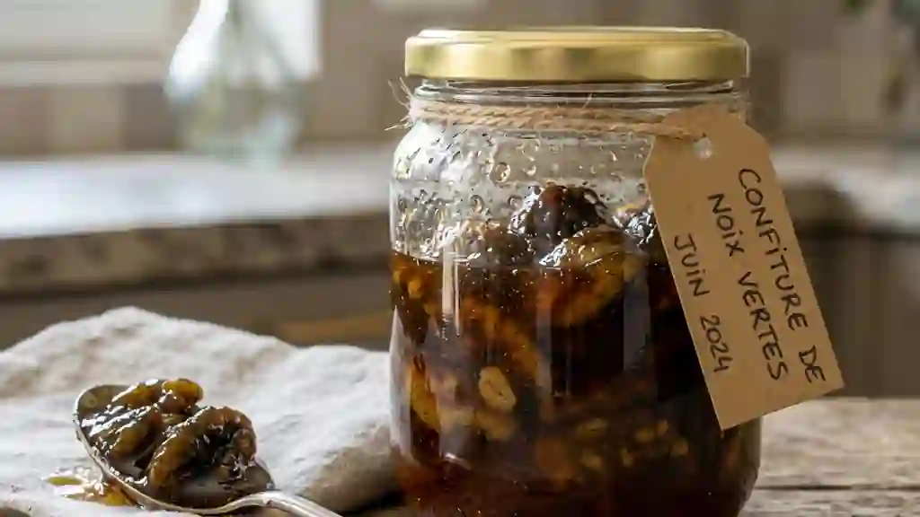 Noix vertes confites au sirop de vanille - Photo de présentation