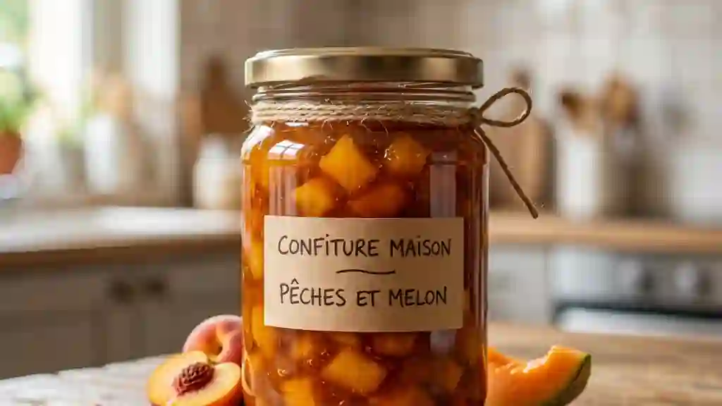 Confiture veloutée Pêche et Melon - Photo de présentation