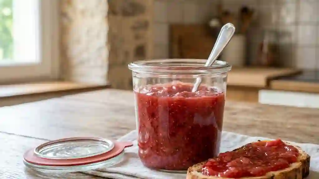 Confiture de rhubarbe acidulée et fondante - Photo de présentation