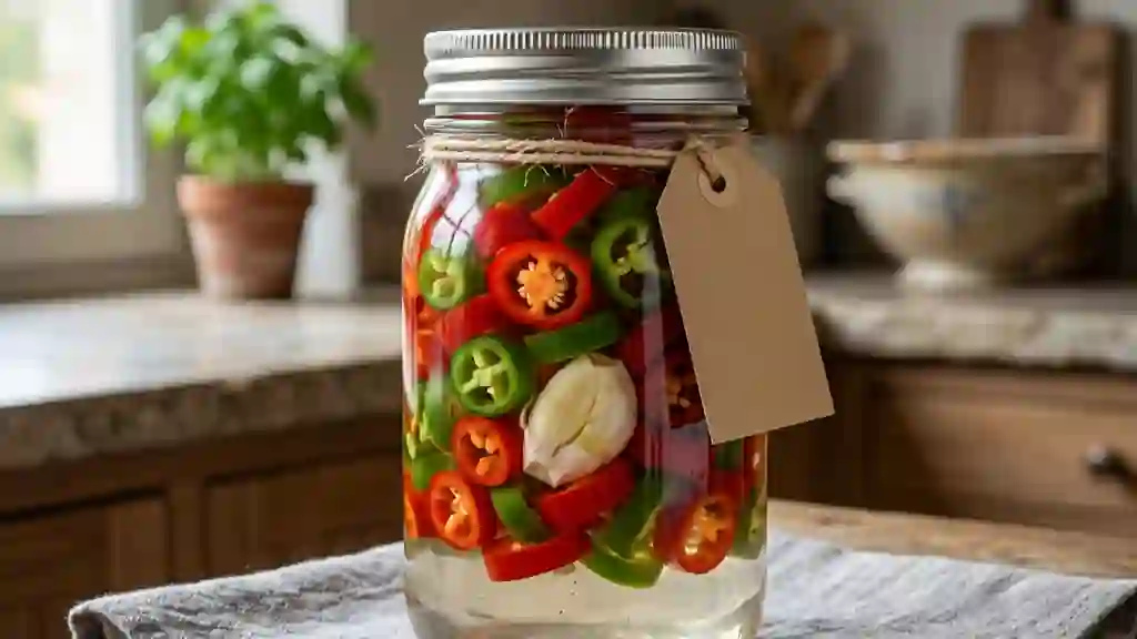 Piments Croquants au Vinaigre et à l'Ail - Photo de présentation