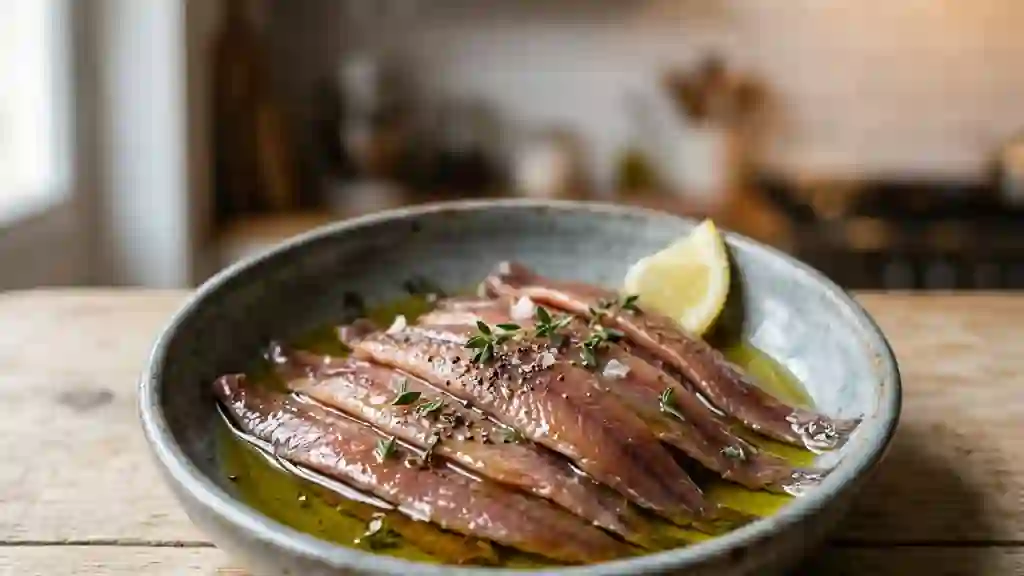 Anchois au gros sel fondants et iodés - Photo de présentation