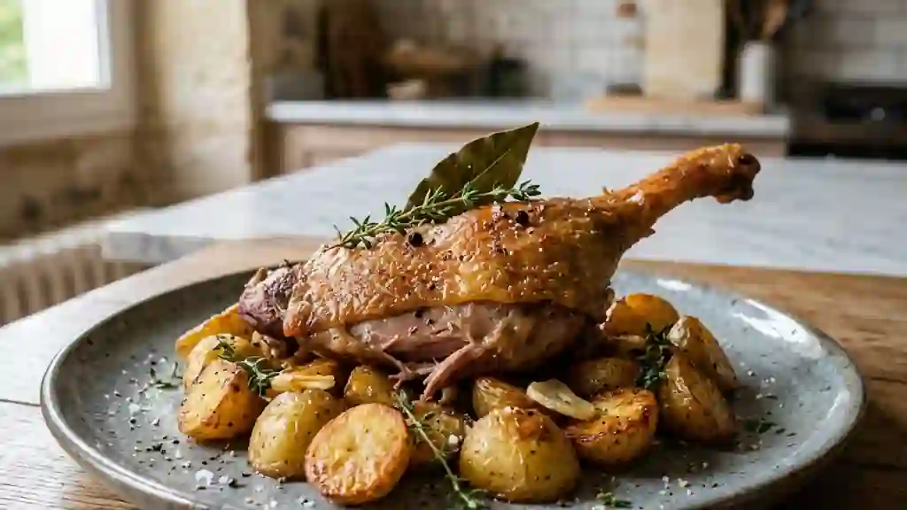 Confit de canard fondant en conserve - Photo de présentation