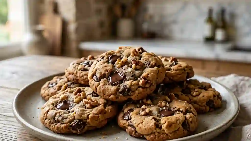 Cookies moelleux au chocolat noir et noix - Photo de présentation