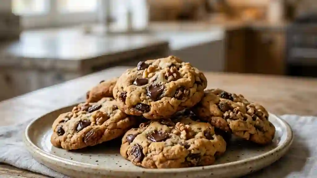 Cookies Moelleux Chocolat, Noix et Raisins - Photo de présentation