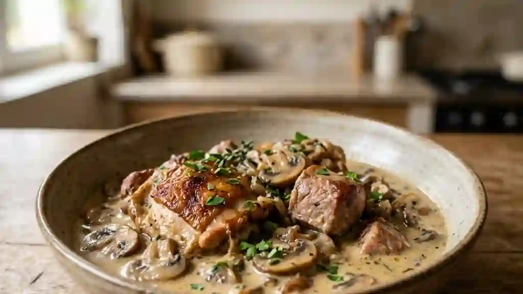 Coq et Porc Crémeux à la Forestière - Photo de présentation
