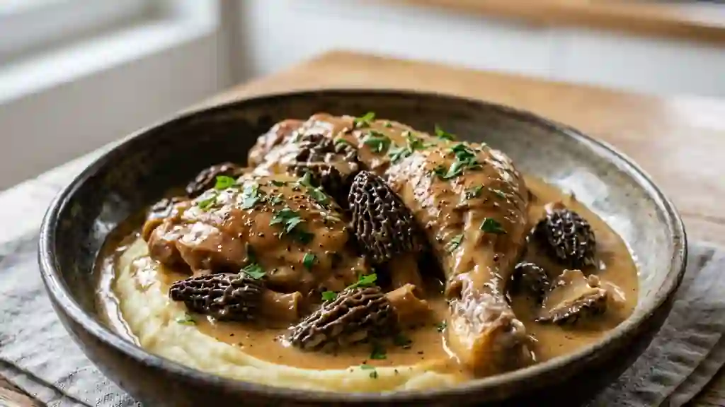 Coq au Vin Jaune et Morilles Fondantes - Photo de présentation