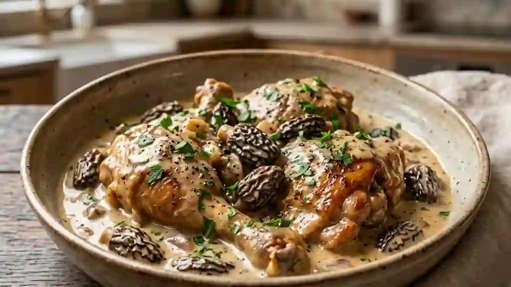 Coq aux morilles et crème onctueuse - Photo de présentation