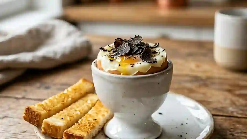 Œuf cocotte crémeux à la truffe noire - Photo de présentation