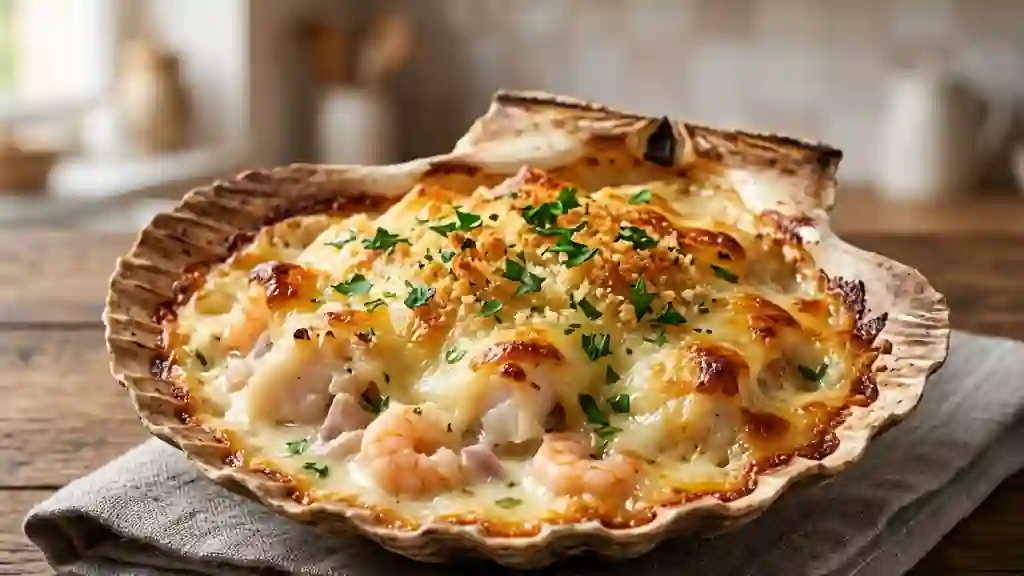 Coquille de poisson fondante et croustillante - Photo de présentation
