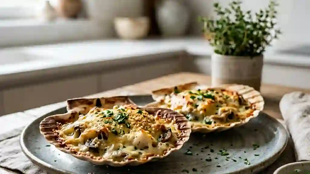 Coquilles de colin fondantes et gratinées - Photo de présentation