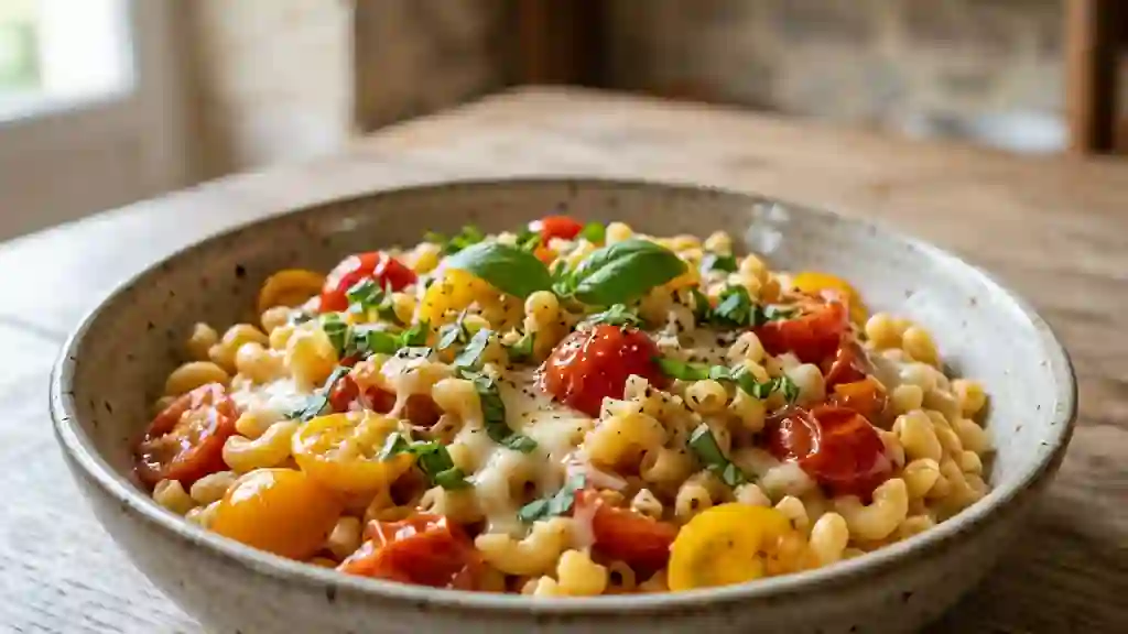 Coquillettes Fondantes Tomate & Mozzarella - Photo de présentation