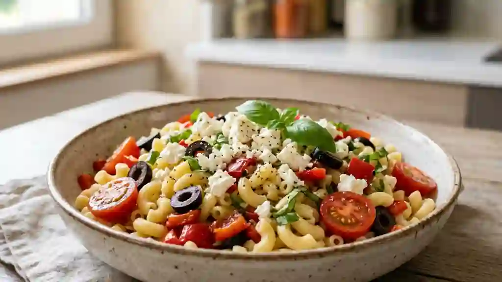 Coquillettes Fondantes Feta et Basilic - Photo de présentation
