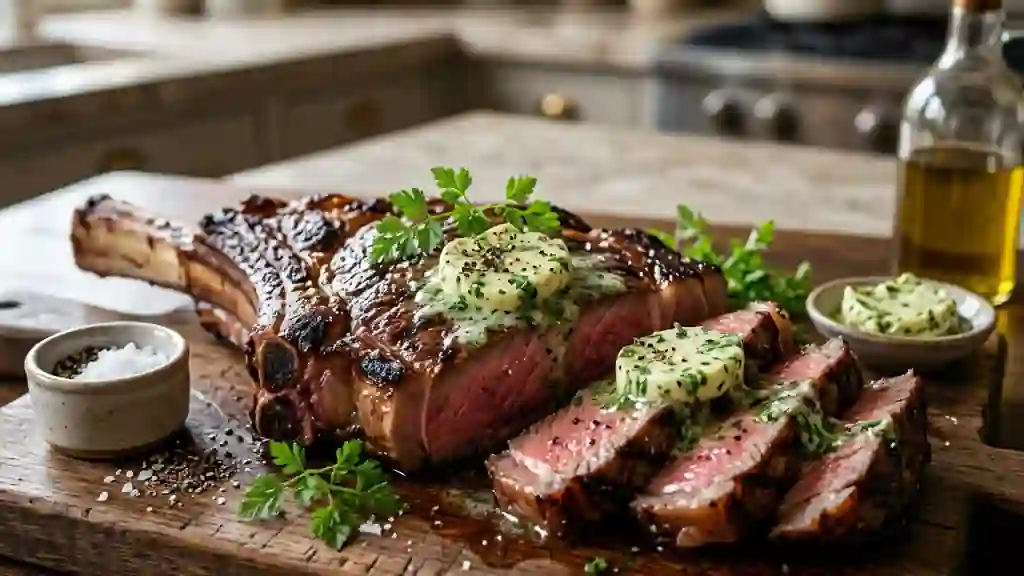 Côte de boeuf au beurre de cerfeuil fondant - Photo de présentation