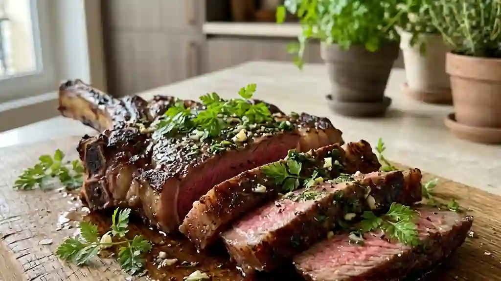 Côte de bœuf grillée au cerfeuil frais - Photo de présentation