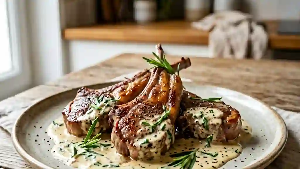 Côtelettes d'agneau à la crème d'estragon - Photo de présentation
