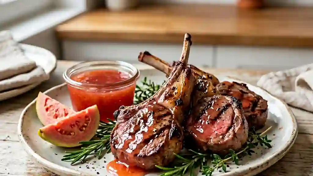 Côtelettes d'agneau grillées et gelée de goyave - Photo de présentation