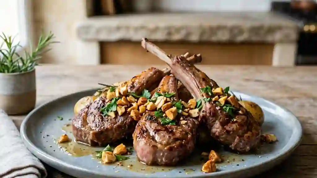 Côtelettes d'agneau au croquant d'amandes - Photo de présentation