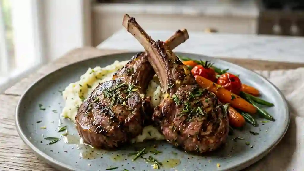 Côtelettes d'agneau grillées au romarin - Photo de présentation