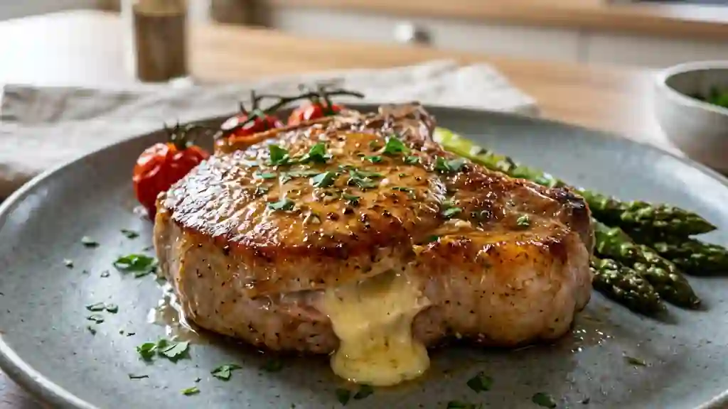 Côtelettes de porc farcies au fromage coulant - Photo de présentation