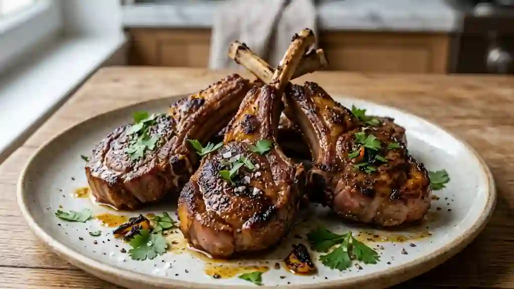 Côtes d'agneau fondantes au curry et cannelle - Photo de présentation