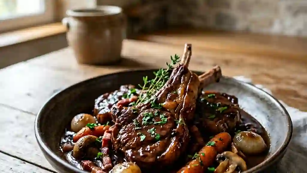 Côtes de mouton fondantes au vin rouge - Photo de présentation