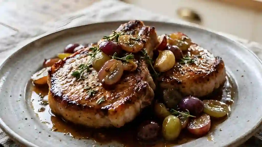Côtes de porc dorées aux raisins - Photo de présentation