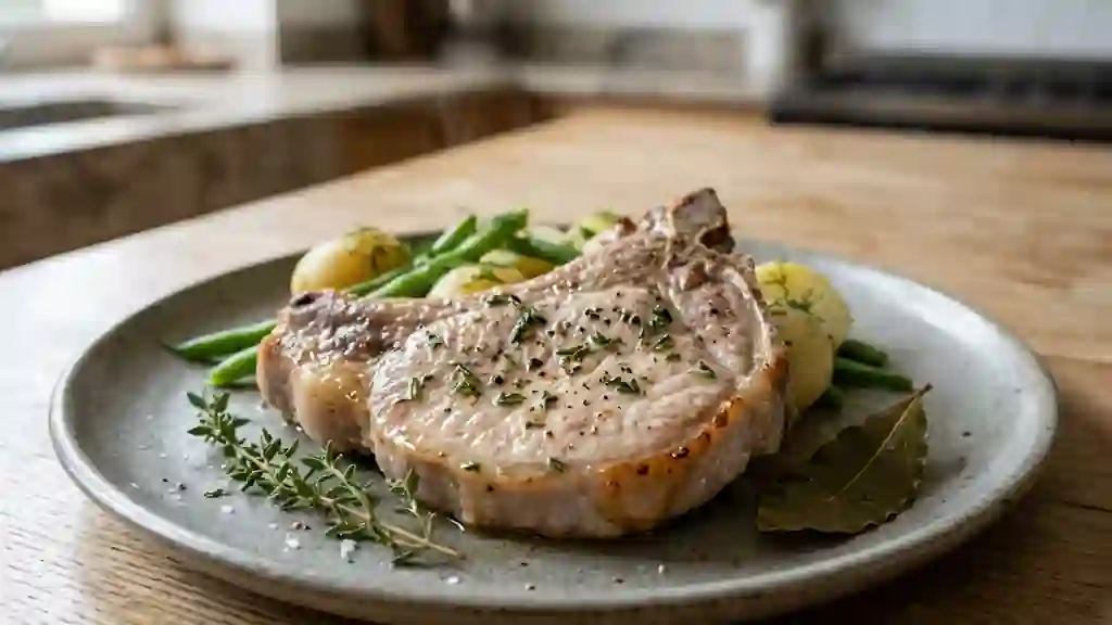 Côtes de porc fondantes infusées au thym - Photo de présentation
