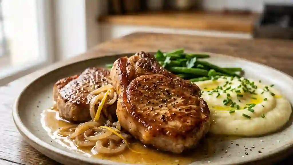 Côtes de veau fondantes au citron et échalote - Photo de présentation