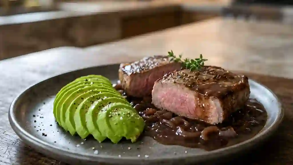 Côtes de veau nacrées au Porto et avocat - Photo de présentation