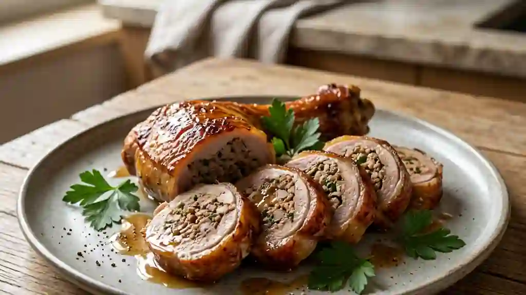 Cou de canard farci au four - Photo de présentation