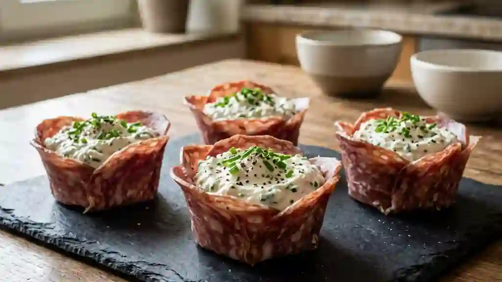 Coupelles de saucisson au carré frais - Photo de présentation