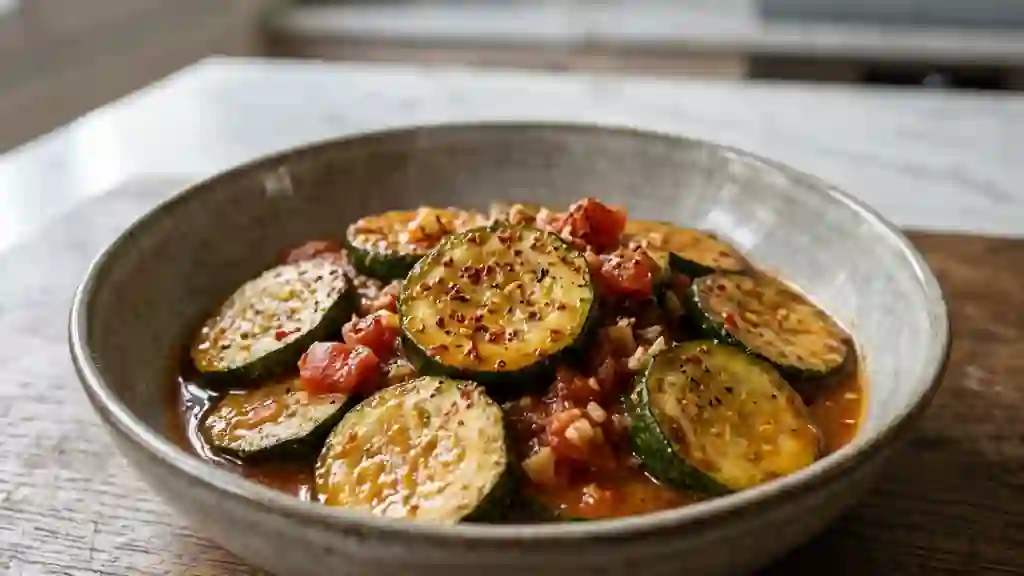 Courgettes diablotines relevées à l'ail - Photo de présentation