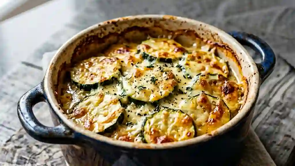 Cocotte de courgettes fondantes et gratinées - Photo de présentation