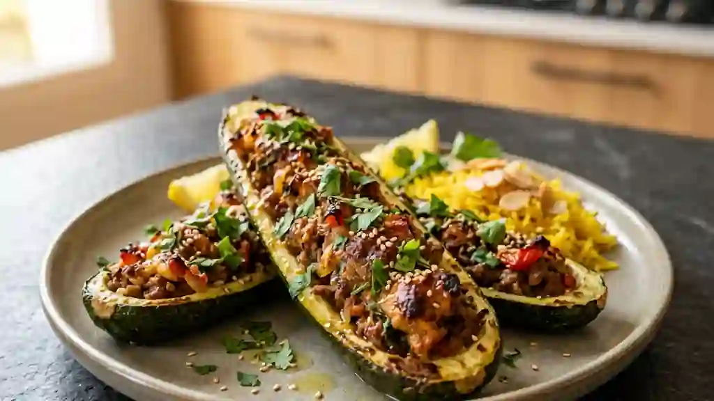 Courgettes farcies fondantes aux épices douces - Photo de présentation