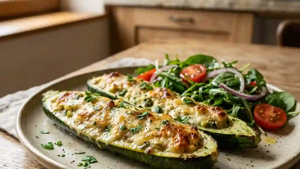 Courgettes fondues au chèvre frais et ail - Photo de présentation