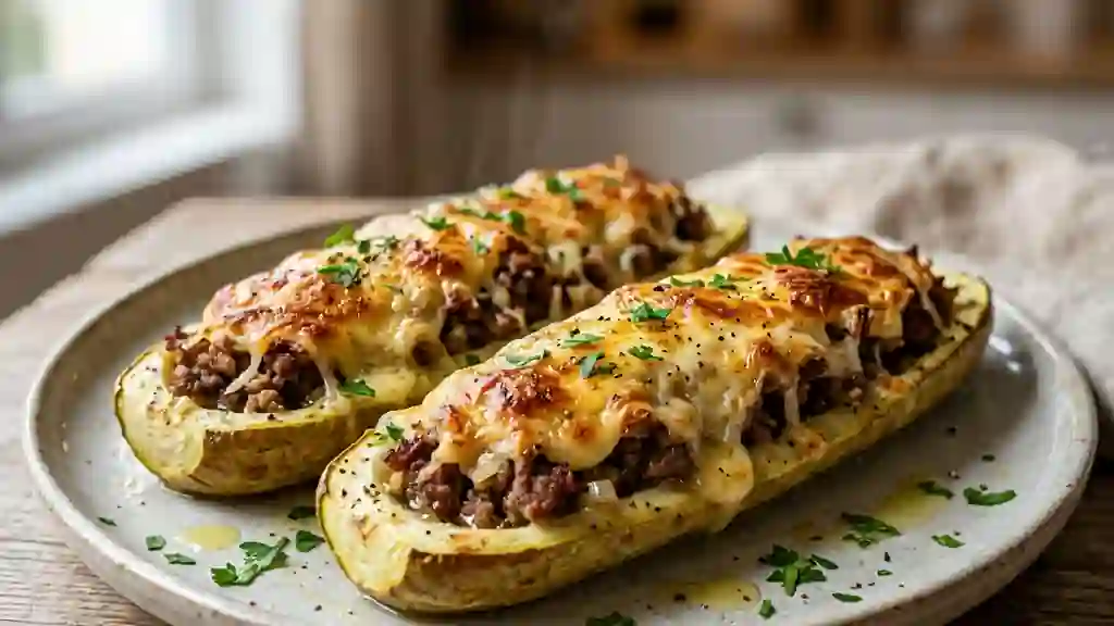 Courgettes farcies au comté fondant - Photo de présentation