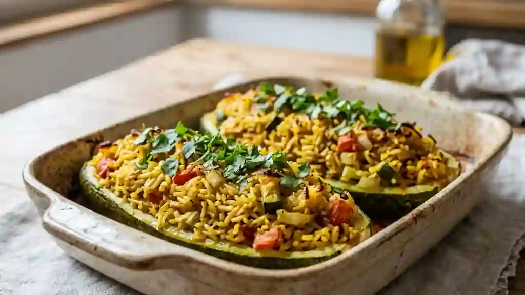 Courgettes Farcies au Riz Épicé et Curcuma - Photo de présentation