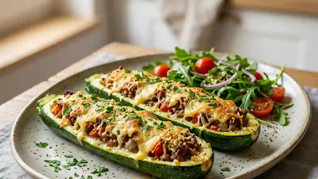 Courgettes farcies fondantes et gratinées - Photo de présentation