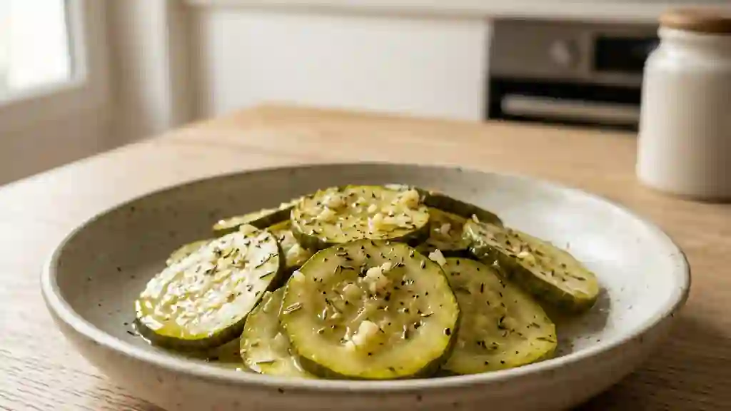 Courgettes fondantes à l'ail et herbes - Photo de présentation
